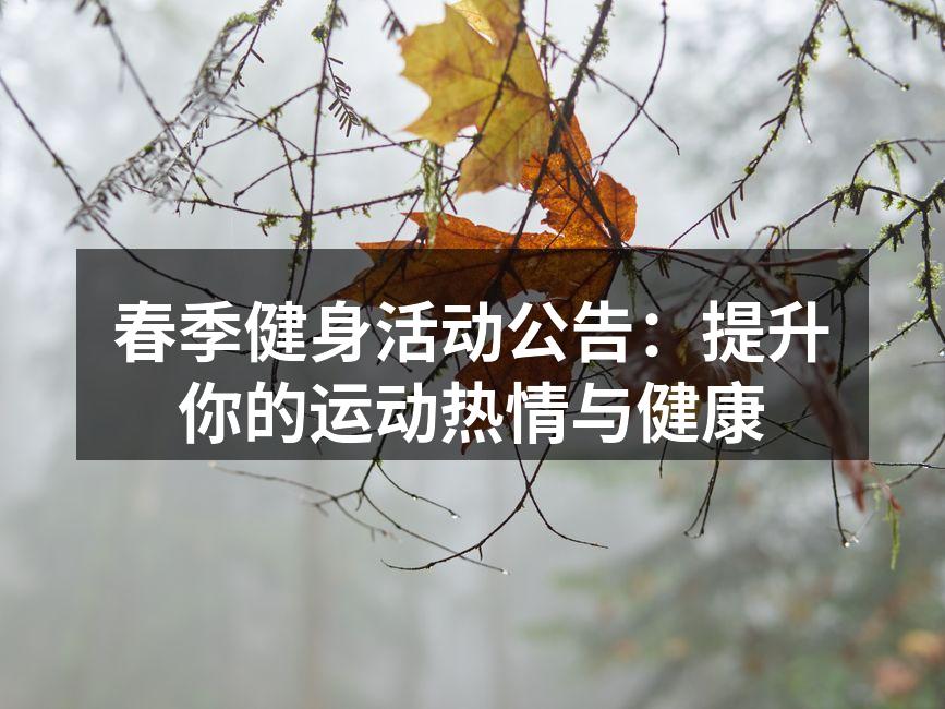 春季健身活动,激发运动热情